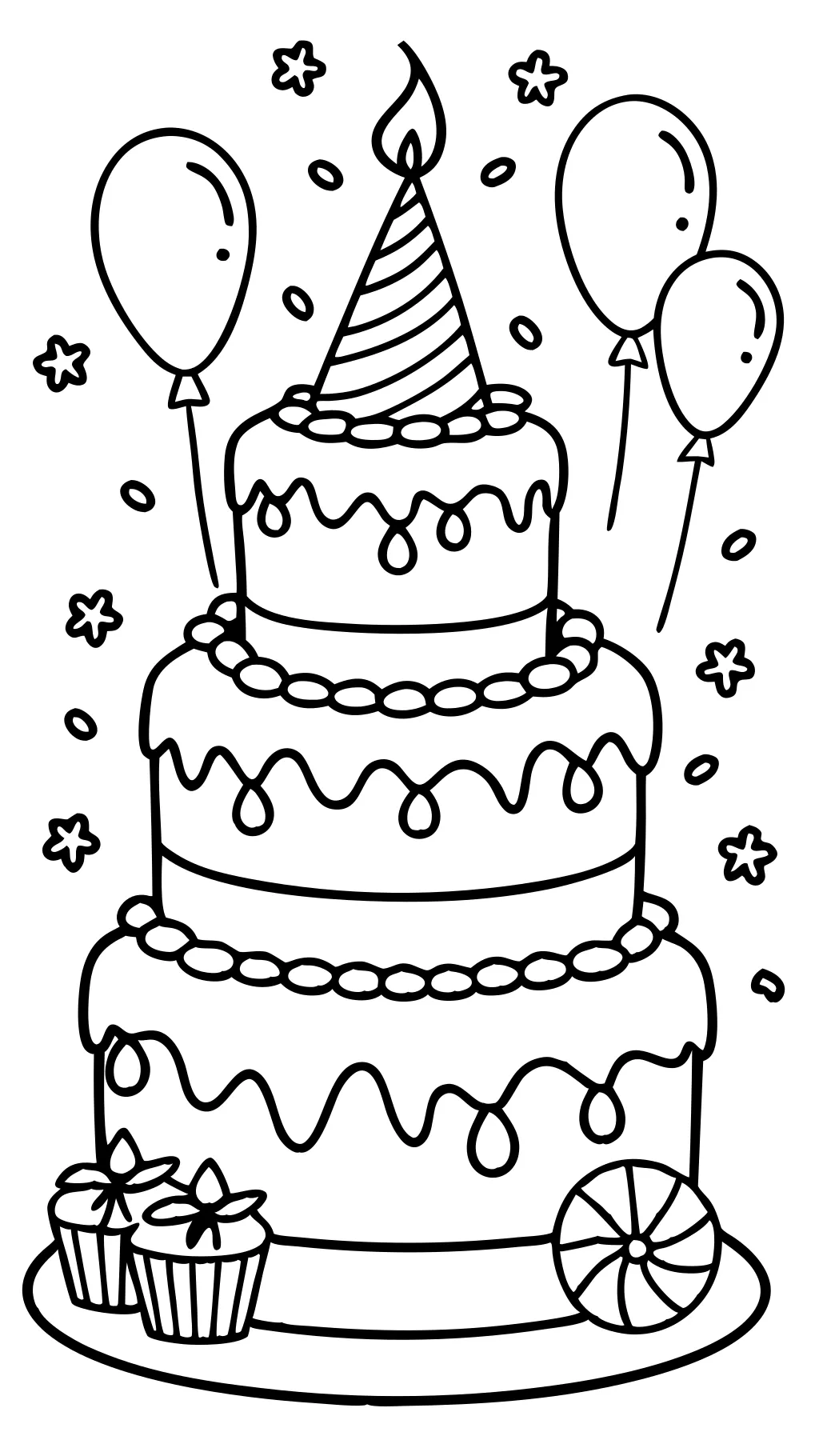 birthday cake coloring pages free